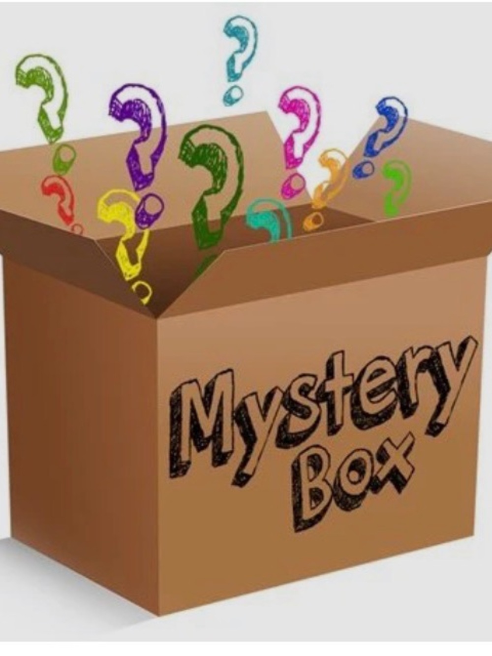 Mystery Box Graphic Print - Brown with Multicolor Accents